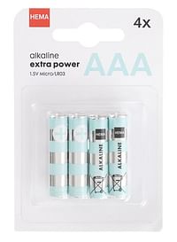 HEMA AAA Alkaline Extra Power Batterijen - 4 Stuks-Huismerk - Hema