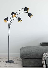 Vloerlamp Zwart Mat Excl. Lamp Led Mogelijk H200cm-Zelfbouwmarkt
