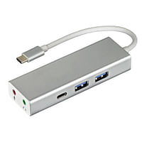HAMA USB-3.1-Type-C-Hub 1:3 aluminium, 2X USB-A, USB-C, 3,5-mm-jack-Hama