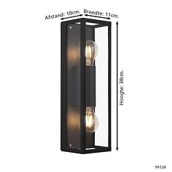 EGLO wandlamp Amezola 2-lichts - zwart - Leen Bakker