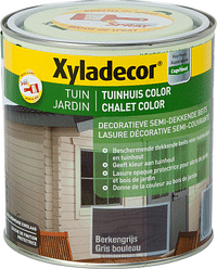 Xyladecor Tuinhuis Color semi-dekkende semi-dekkende Houtbeits berkengrijs 1 l-Xyladecor