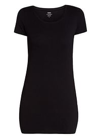HEMA Dames T-shirt Extra Lang Zwart (zwart)-Huismerk - Hema