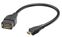 HAMA USB-2.0-OTG-adapterkabel micro USB zwart 0,15 m-Hama