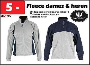 Promoties Fleece dames + heren - Vermarc - Geldig van 22/12/2022 tot 15/01/2023 bij Itek