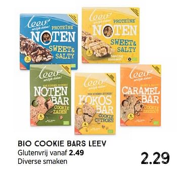Promoties Bio cookie bars leev diverse smaken - leev - Geldig van 02/01/2023 tot 29/01/2023 bij Xenos
