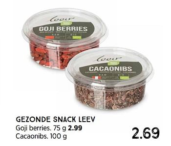 Promoties Gezonde snack leev cacaonibs - leev - Geldig van 02/01/2023 tot 29/01/2023 bij Xenos