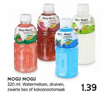Promoties Mogu mogu watermeloen druiven zwarte bes of kokosnootsmaak - Mogu Mogu - Geldig van 02/01/2023 tot 29/01/2023 bij Xenos