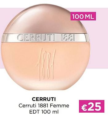 Promoties Cerruti cerruti 1881 femme edt - Cerruti 1881 - Geldig van 03/01/2023 tot 31/01/2023 bij ICI PARIS XL