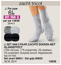 Set van 2 paar zachte sokken met glanseffect-Huismerk - Damart