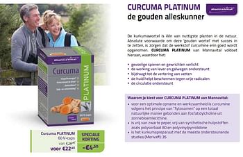 Promoties Curcuma platinum - Mannavital - Geldig van 03/01/2023 tot 31/01/2023 bij Mannavita