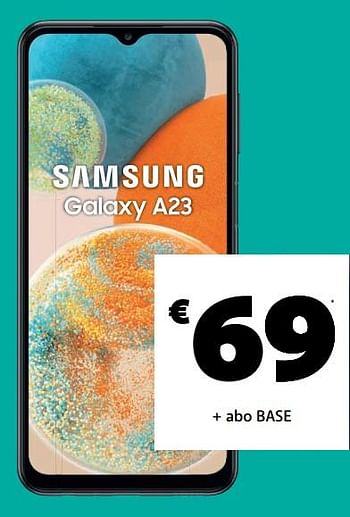 Promoties Samsung galaxy a23 - Samsung - Geldig van 03/01/2023 tot 31/01/2023 bij Base