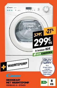 Candy droogkast met warmtepomp cseh8a1le-s-Candy