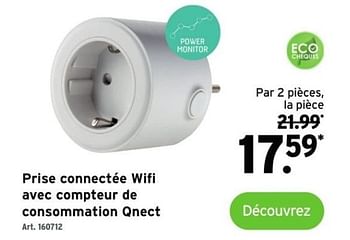 Promotions Prise connectée wifi avec compteur de consommation qnect - Qnect - Valide de 02/01/2023 à 07/02/2023 chez Gamma