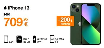 Promoties Apple iphone 13 - Apple - Geldig van 03/01/2023 tot 15/01/2023 bij Orange
