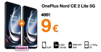 Promoties Oneplus nord ce 2 lite 5g - OnePlus - Geldig van 03/01/2023 tot 15/01/2023 bij Orange