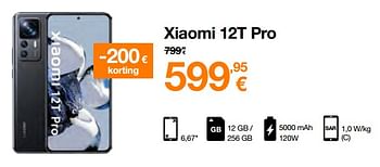Promoties Xiaomi 12t pro - Xiaomi - Geldig van 03/01/2023 tot 15/01/2023 bij Orange