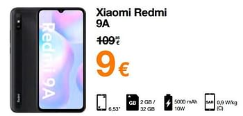 Promoties Xiaomi redmi 9a - Xiaomi - Geldig van 03/01/2023 tot 15/01/2023 bij Orange