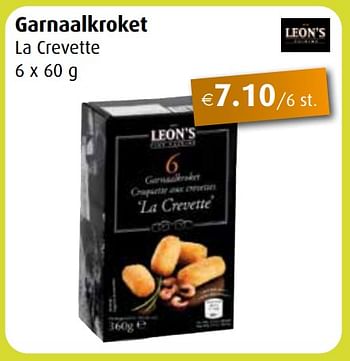 Promoties Garnaalkroket - Leon's - Geldig van 02/01/2023 tot 28/01/2023 bij Aronde