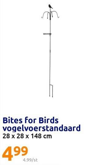 Promoties Bites for birds vogelvoerstandaard - Bites for Birds - Geldig van 04/01/2023 tot 10/01/2023 bij Action