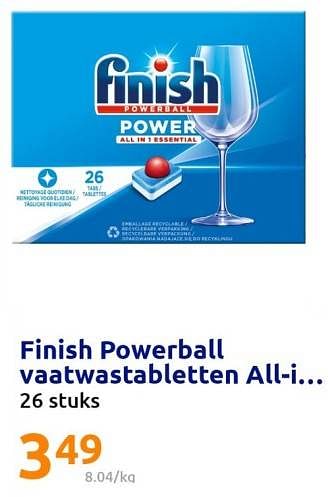 Promoties Finish powerball vaatwastabletten - Finish - Geldig van 04/01/2023 tot 10/01/2023 bij Action