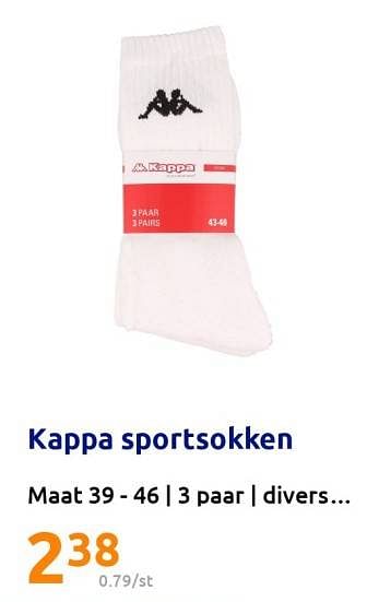 Promoties Kappa sportsokken - Kappa - Geldig van 04/01/2023 tot 10/01/2023 bij Action