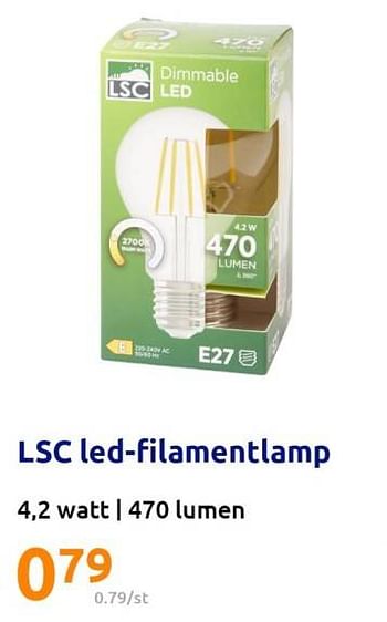 Promoties Lsc led-filamentlamp - LSC Smart Connect - Geldig van 04/01/2023 tot 10/01/2023 bij Action