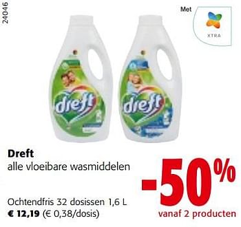 Promoties Dreft vloeibare wasmiddelen ochtendfris - Dreft - Geldig van 02/01/2023 tot 10/01/2023 bij Colruyt