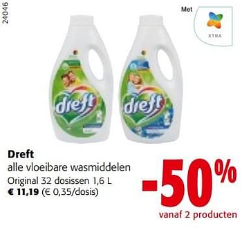 Promoties Dreft vloeibare wasmiddelen original - Dreft - Geldig van 02/01/2023 tot 10/01/2023 bij Colruyt