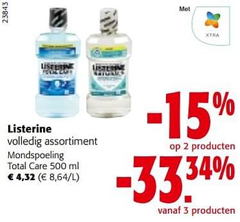 Promoties Listerine mondspoeling total care - Listerine - Geldig van 02/01/2023 tot 10/01/2023 bij Colruyt