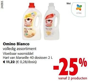 Promoties Omino bianco vloeibaar wasmiddel hart van marseille - Omino Bianco - Geldig van 02/01/2023 tot 10/01/2023 bij Colruyt