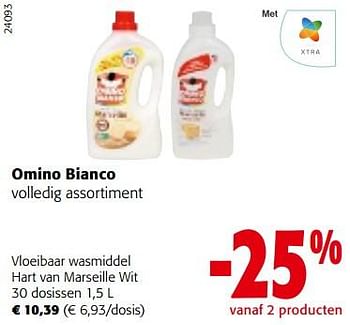Promoties Omino bianco vloeibaar wasmiddel hart van marseille wit - Omino Bianco - Geldig van 02/01/2023 tot 10/01/2023 bij Colruyt