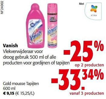 Promoties Vanish gold mousse tapijten - Vanish - Geldig van 02/01/2023 tot 10/01/2023 bij Colruyt