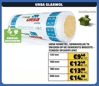 Promoties Ursa glaswol hometec 120 mm - Ursa - Geldig van 04/01/2023 tot 31/01/2023 bij Bouwcenter Frans Vlaeminck