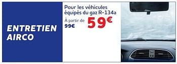 Promotions Entretien airco pour les véhicules équipés du gaz r-134a - Produit maison - Auto 5  - Valide de 04/01/2023 à 08/03/2023 chez Auto 5