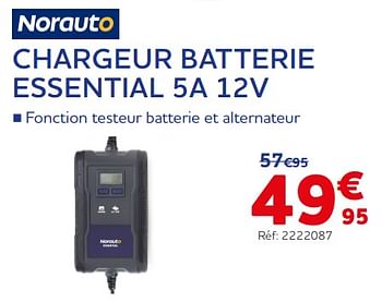 Promotions Norauto chargeur batterie essential 5a 12v - Norauto - Valide de 04/01/2023 à 08/03/2023 chez Auto 5