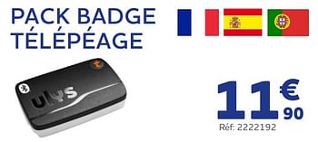 Promotions Pack badge télépéage - Produit maison - Auto 5  - Valide de 04/01/2023 à 08/03/2023 chez Auto 5