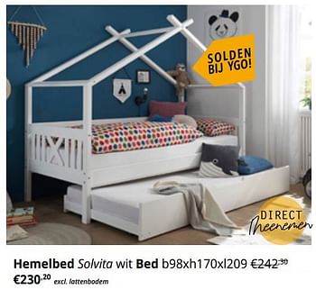 Promoties Hemelbed solvita wit bed - Huismerk - Ygo - Geldig van 05/01/2023 tot 31/01/2023 bij Ygo