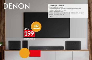 Promoties Denon draadloze speaker home150b - Denon - Geldig van 03/01/2023 tot 31/01/2023 bij Selexion