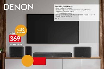 Promoties Denon draadloze speaker home250b - Denon - Geldig van 03/01/2023 tot 31/01/2023 bij Selexion