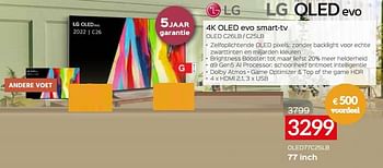 Promoties Lg 4k oled evo smart-tv oled77c25lb - LG - Geldig van 03/01/2023 tot 31/01/2023 bij Selexion