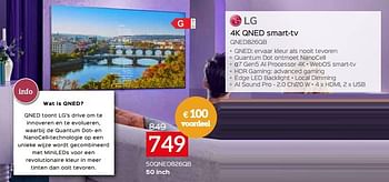 Promoties Lg 4k qned smart-tv 50qned826qb - LG - Geldig van 03/01/2023 tot 31/01/2023 bij Selexion