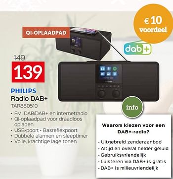 Promoties Philips radio dab+ tar880510 - Philips - Geldig van 03/01/2023 tot 31/01/2023 bij Selexion