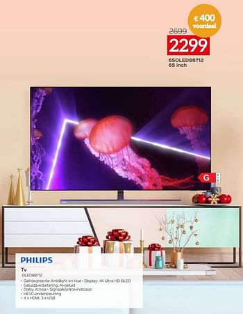 Promoties Philips tv 65oled88712 - Philips - Geldig van 03/01/2023 tot 31/01/2023 bij Selexion