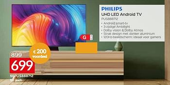 Promoties Philips uhd led android tv 50pus888712 - Philips - Geldig van 03/01/2023 tot 31/01/2023 bij Selexion