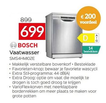 Promoties Bosch vaatwasser sms4hmi02e - Bosch - Geldig van 03/01/2023 tot 31/01/2023 bij Selexion