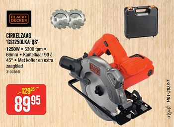 Promoties Black + decker cirkelzaag cs1250lka-qs - Black & Decker - Geldig van 05/01/2023 tot 22/01/2023 bij HandyHome