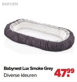 Promoties Babyjem babynest lux smoke grey - BabyJem - Geldig van 02/01/2023 tot 04/02/2023 bij Baby-Dump