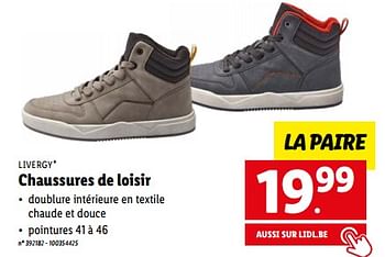 Promotions Chaussures de loisir - Livergy - Valide de 15/01/2023 à 21/01/2023 chez Lidl