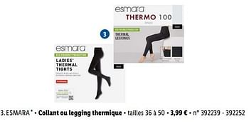 Promoties Collant ou legging thermique - Esmara - Geldig van 15/01/2023 tot 21/01/2023 bij Lidl