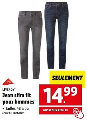 Promotions Jean slim fit pour hommes - Livergy - Valide de 15/01/2023 à 21/01/2023 chez Lidl